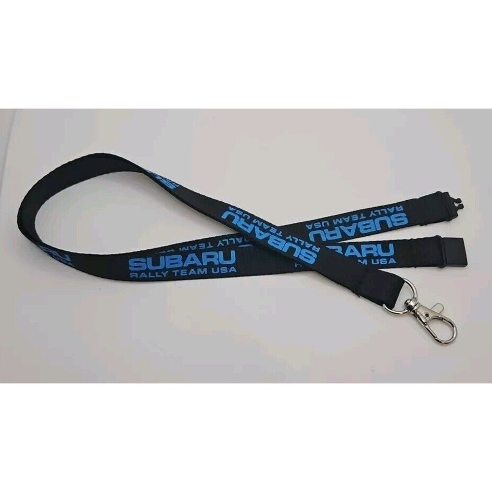 Subaru Car Lanyard Rally Team USA Racing Breakaway Black Blue Logo 19"x .5"